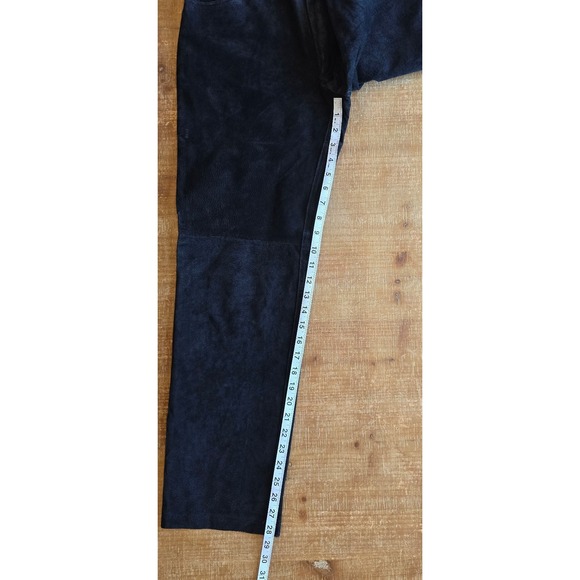 100% leather black pants / jeans. Measurements in pics soft, suede, nubuck - Picture 8 of 9